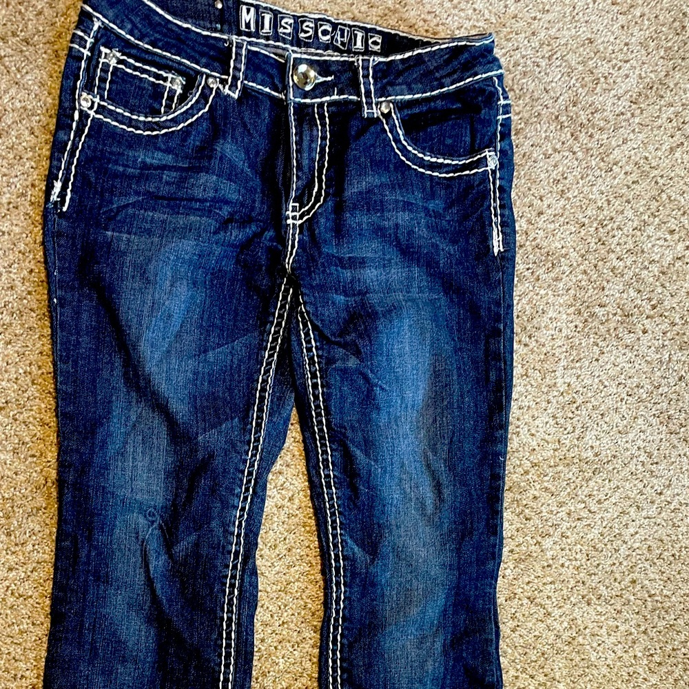 Miss chic dark blue jeans